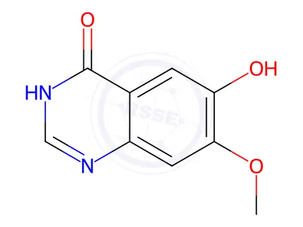 Chemical structure of 6-Hydroxy-7-methoxy-4(1H)-quinazolinone