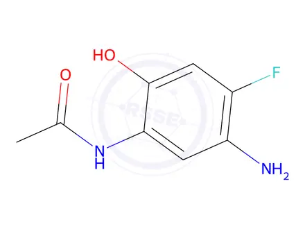 Chemical structure of Acetamide, N-(5-amino-4-fluoro-2-hydroxyphenyl)-