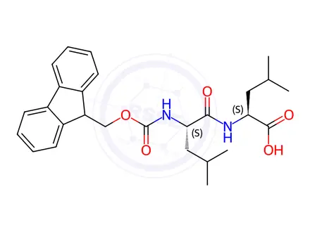 Chemical structure of Fmoc-Leu-Leu-OH