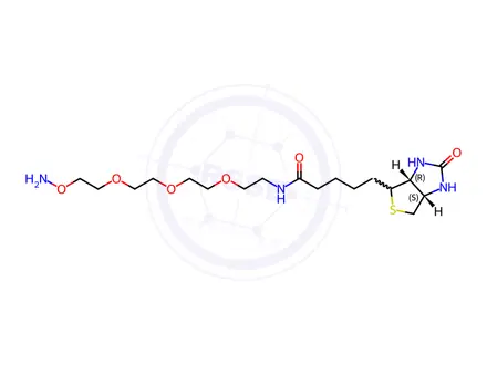 Chemical structure of N-(2-(2-(2-(2-(aminooxy)ethoxy)ethoxy)ethoxy)ethyl)-5-(2-oxohexahydro-1H-thieno[3,4-d]imidazol-4-yl)pentanamide