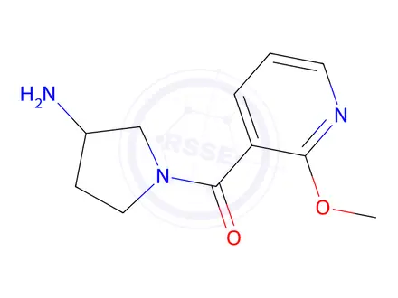 Chemical structure of 1-(2-methoxypyridine-3-carbonyl)pyrrolidin-3-amine