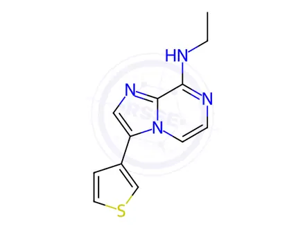 Chemical structure of N-Ethyl-3-(thiophen-3-yl)imidazo[1,2-a]pyrazin-8-amine