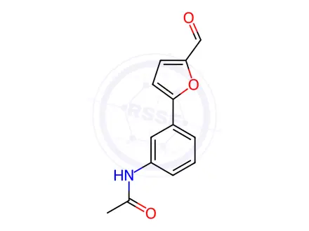 Chemical structure of N-[3-(5-Formyl-2-furyl)phenyl]acetamide