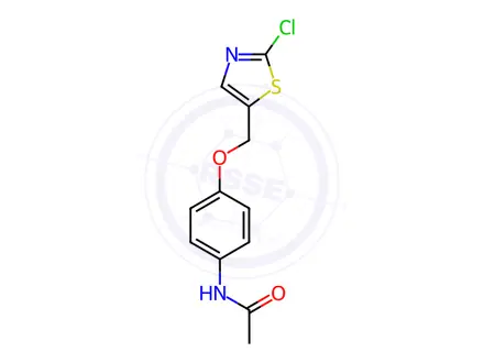 Chemical structure of N-{4-[(2-chloro-1,3-thiazol-5-yl)methoxy]phenyl}acetamide