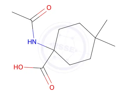Chemical structure of 1-Acetamido-4,4-dimethylcyclohexane-1-carboxylic acid
