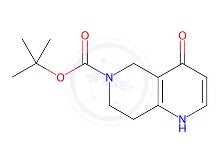 Chemical structure of 1,6-Naphthyridine-6(5H)-carboxylic acid, 7,8-dihydro-4-hydroxy-, 1,1-dimethylethyl ester