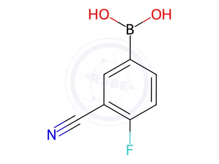Chemical structure of 3-Cyano-4-fluorobenzeneboronic acid