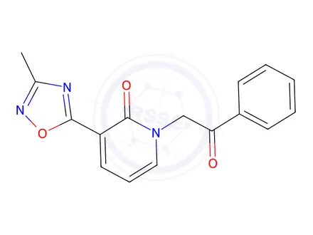 Chemical structure of 3-(3-Methyl-1,2,4-oxadiazol-5-yl)-1-(2-oxo-2-phenylethyl)pyridin-2(1H)-one