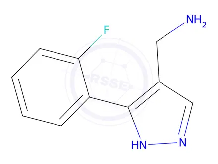 Chemical structure of (3-(2-Fluorophenyl)-1H-pyrazol-4-yl)methanamine