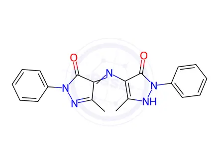 Chemical structure of 4-((5-Hydroxy-3-methyl-1-phenyl-1H-pyrazol-4-yl)imino)-3-methyl-1-phenyl-1H-pyrazol-5(4H)-one