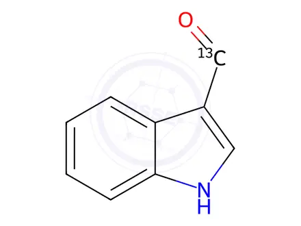 Chemical structure of Indole-3-carboxaldehyde-13C