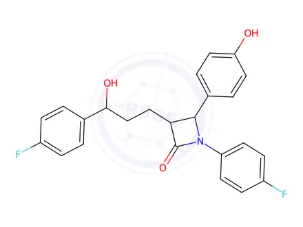 Chemical structure of trans-1-(4-Fluorophenyl)-3-((R)-3-(4-fluorophenyl)-3-hydroxypropyl)-4-(4-hydroxyphenyl)azetidin-2-one
