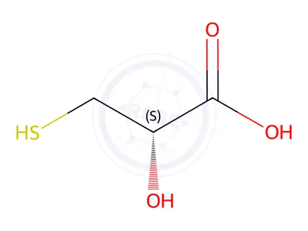 Chemical structure of (2S)-2-Hydroxy-3-mercapto-propanoic acid