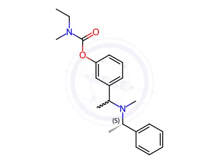 Chemical structure of 3-((S)-1-(Methyl((S)-1-phenylethyl)amino)ethyl)phenyl ethyl(methyl)carbamate