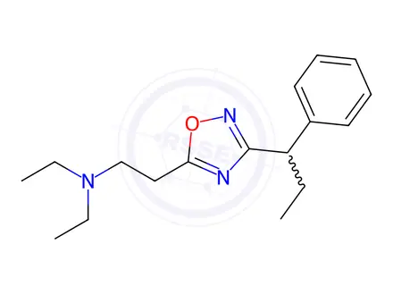 Chemical structure of (+)-5-[2-(Diethylamino)ethyl]-3-(α-ethylbenzyl)-1,2,4-oxadiazole