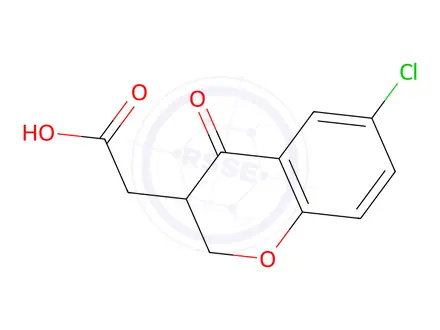 Chemical structure of 2-(6-Chloro-4-oxochroman-3-yl)acetic acid