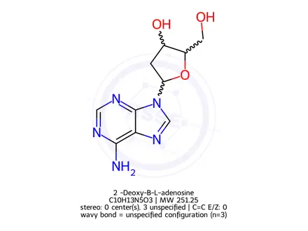 Chemical structure of 2’-Deoxy-B-L-adenosine