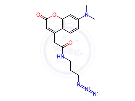 Chemical structure of N-(3-Azidopropyl)-2-(7-(dimethylamino)-2-oxo-2H-chromen-4-yl)acetamide