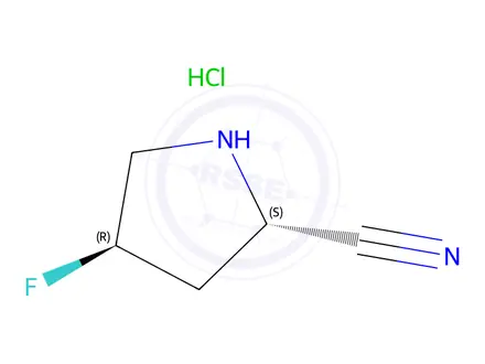 Chemical structure of (2S,4R)-4-fluoropyrrolidine-2-carbonitrile hydrochloride