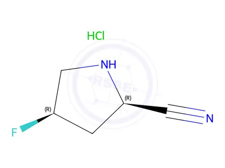 Chemical structure of (2R,4R)-4-fluoropyrrolidine-2-carbonitrile hydrochloride