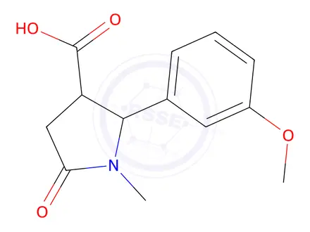 Chemical structure of 2-(3-Methoxyphenyl)-1-methyl-5-oxopyrrolidine-3-carboxylic acid
