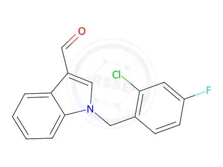 Chemical structure of 1-[(2-chloro-4-fluorophenyl)methyl]-1h-indole-3-carbaldehyde