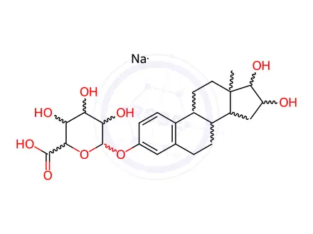 Chemical structure of Estriol 3-O-β-D-Glucuronide Sodium Salt (1.0mg/ml in DMSO)