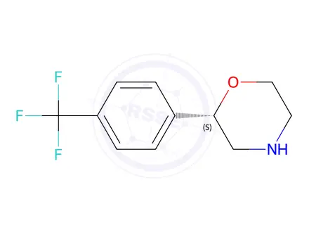 Chemical structure of Morpholine, 2-[4-(trifluoromethyl)phenyl]-, (2S)-