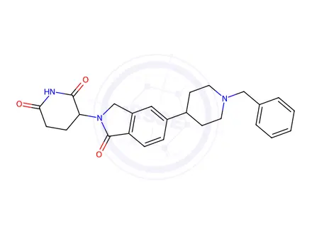 Chemical structure of 2,6-Piperidinedione, 3-[1,3-dihydro-1-oxo-5-[1-(phenylmethyl)-4-piperidinyl]-2H-isoindol-2-yl]-