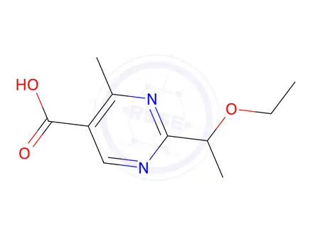 Chemical structure of 2-(1-Ethoxyethyl)-4-methylpyrimidine-5-carboxylic acid
