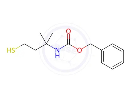 Chemical structure of benzyl 4-mercapto-2-methylbutan-2-ylcarbamate