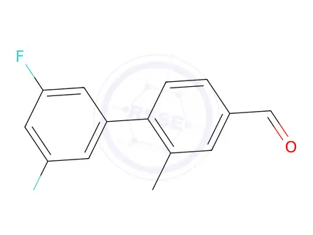 Chemical structure of 3',5'-Difluoro-2-methyl-[1,1'-biphenyl]-4-carbaldehyde