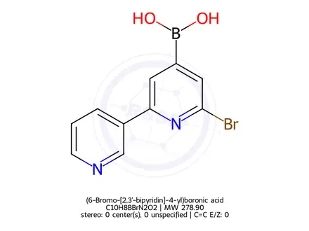 Chemical structure of (6-Bromo-[2,3'-bipyridin]-4-yl)boronic acid