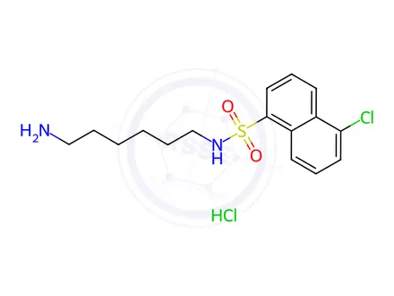 Chemical structure of N-(6-Aminohexyl)-5-chloro-1-naphthalenesulfonamide Hydrochloride
