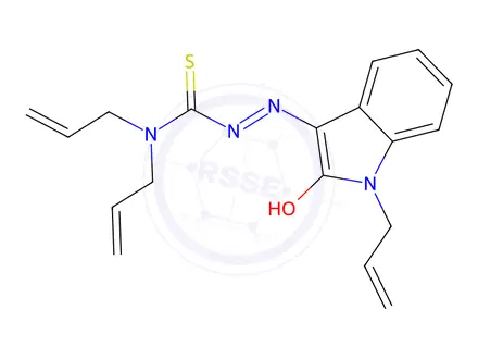 Chemical structure of N-allylisatin-beta-4',4'-diallylthiosemicarbazone