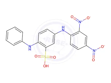 Chemical structure of 5-[(2,4-dinitrophenyl)amino]-2-anilinobenzenesulphonic acid