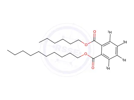 Chemical structure of Decyl Hexyl Phthalate-d4