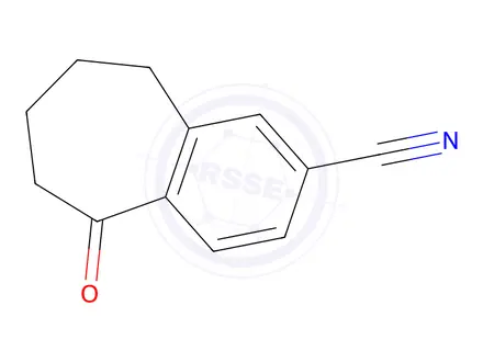 Chemical structure of 5-oxo-6,7,8,9-tetrahydro-5H-benzo[7]annulene-2-carbonitrile