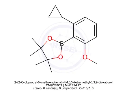 Chemical structure of 2-(2-Cyclopropyl-6-methoxyphenyl)-4,4,5,5-tetramethyl-1,3,2-dioxaborolane