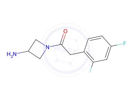 Chemical structure of 1-(3-Aminoazetidin-1-yl)-2-(2,4-difluorophenyl)ethan-1-one
