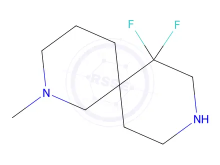 Chemical structure of 7,7-Difluoro-2-methyl-2,9-diazaspiro[5.5]Undecane
