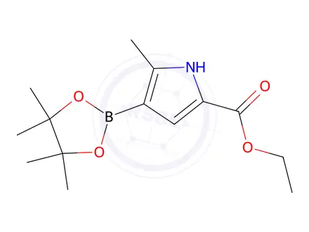 Chemical structure of Ethyl 5-methyl-4-(4,4,5,5-tetramethyl-1,3,2-dioxaborolan-2-yl)-1H-pyrrole-2-carboxylate