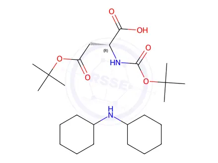 Chemical structure of Boc-D-aspartic acid-beta-tert-butyl ester dicyclohexylammonium salt