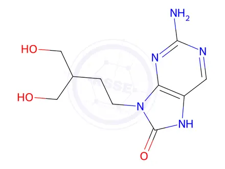 Chemical structure of Desdiacetyl-8-oxo Famciclovir