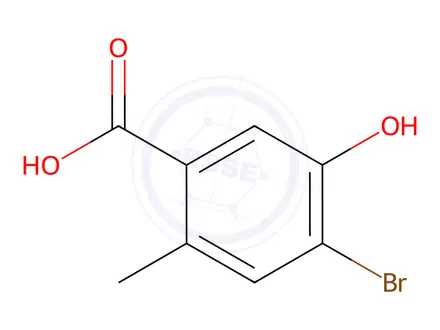 Chemical structure of Benzoic acid, 4-bromo-5-hydroxy-2-methyl-