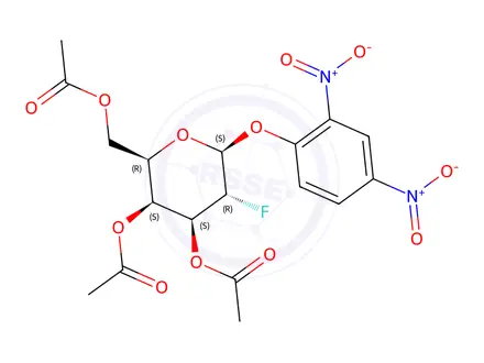 Chemical structure of 2,4-Dinitrophenyl 2-Deoxy-2-fluoro-β-D-galactoside 3,4,6-Triacetate