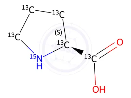 Chemical structure of L-Proline-13C5,15N