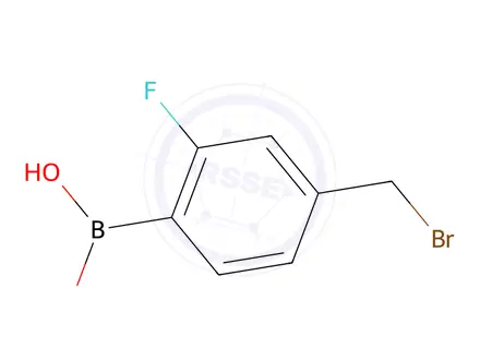 Chemical structure of 4-(Bromomethyl)-2-fluorobenzeneboronic acid