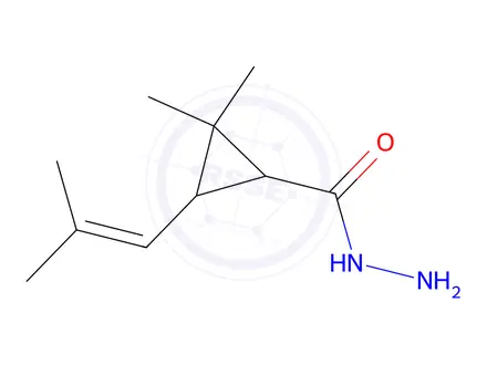 Chemical structure of 2,2-Dimethyl-3-(2-methyl-1-propenyl)cyclopropanecarbohydrazide