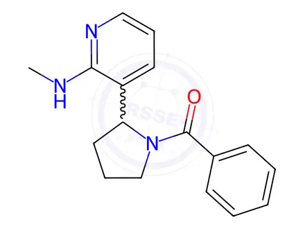 Chemical structure of (2-(2-(Methylamino)pyridin-3-yl)pyrrolidin-1-yl)(phenyl)methanone